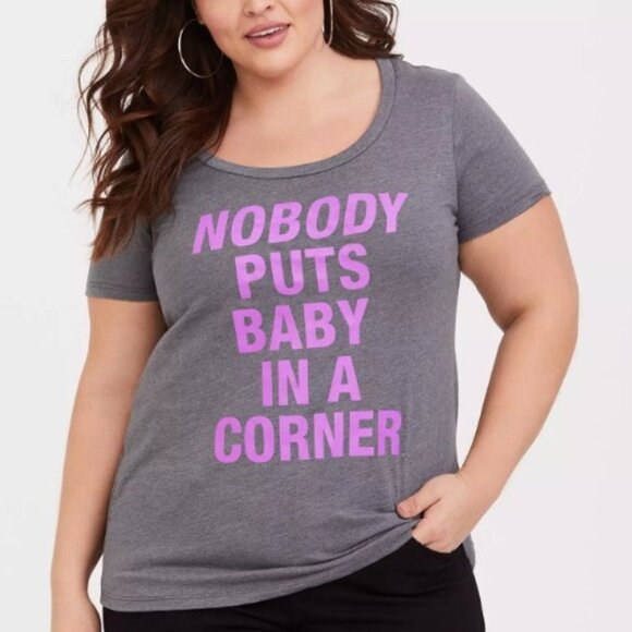 Torrid size 3 Dirty Dancing Baby Corner Grey Scoop Tee - Picture 2 of 8